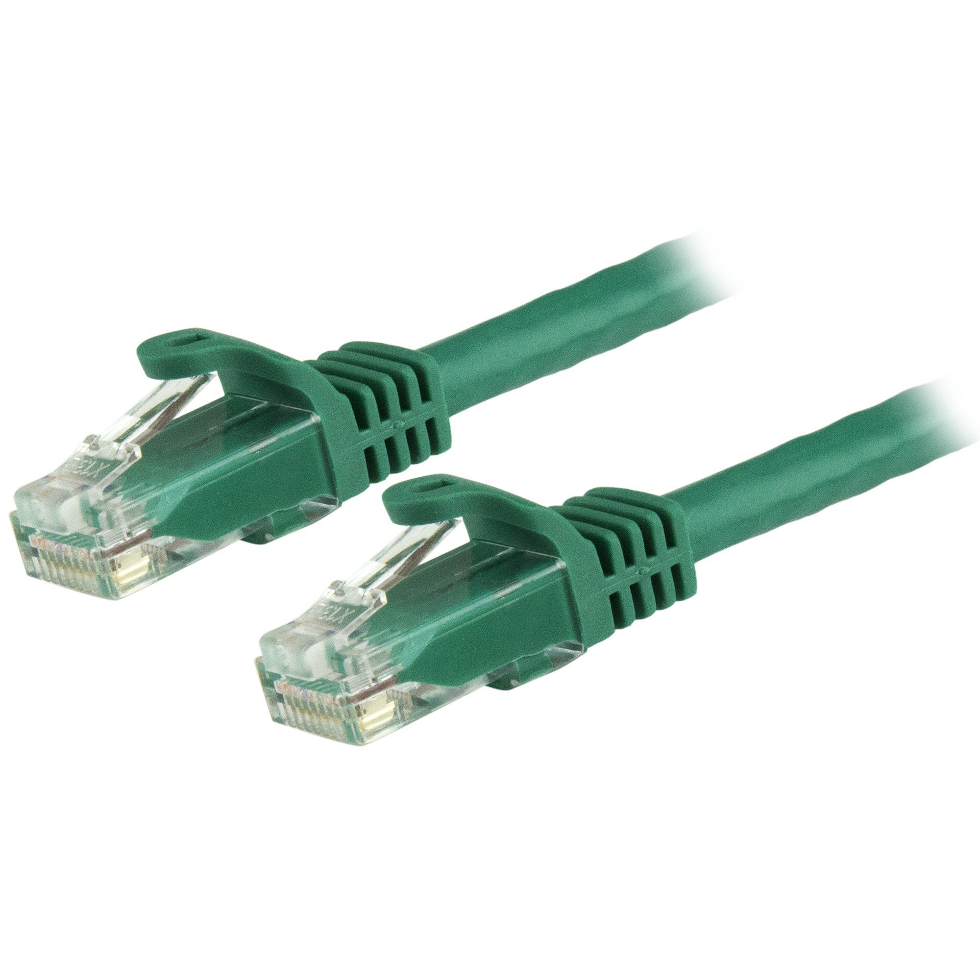 1.5 M CAT6 CABLE - GREEN/SNAGLESS - 24 AWG COPPER WIRE