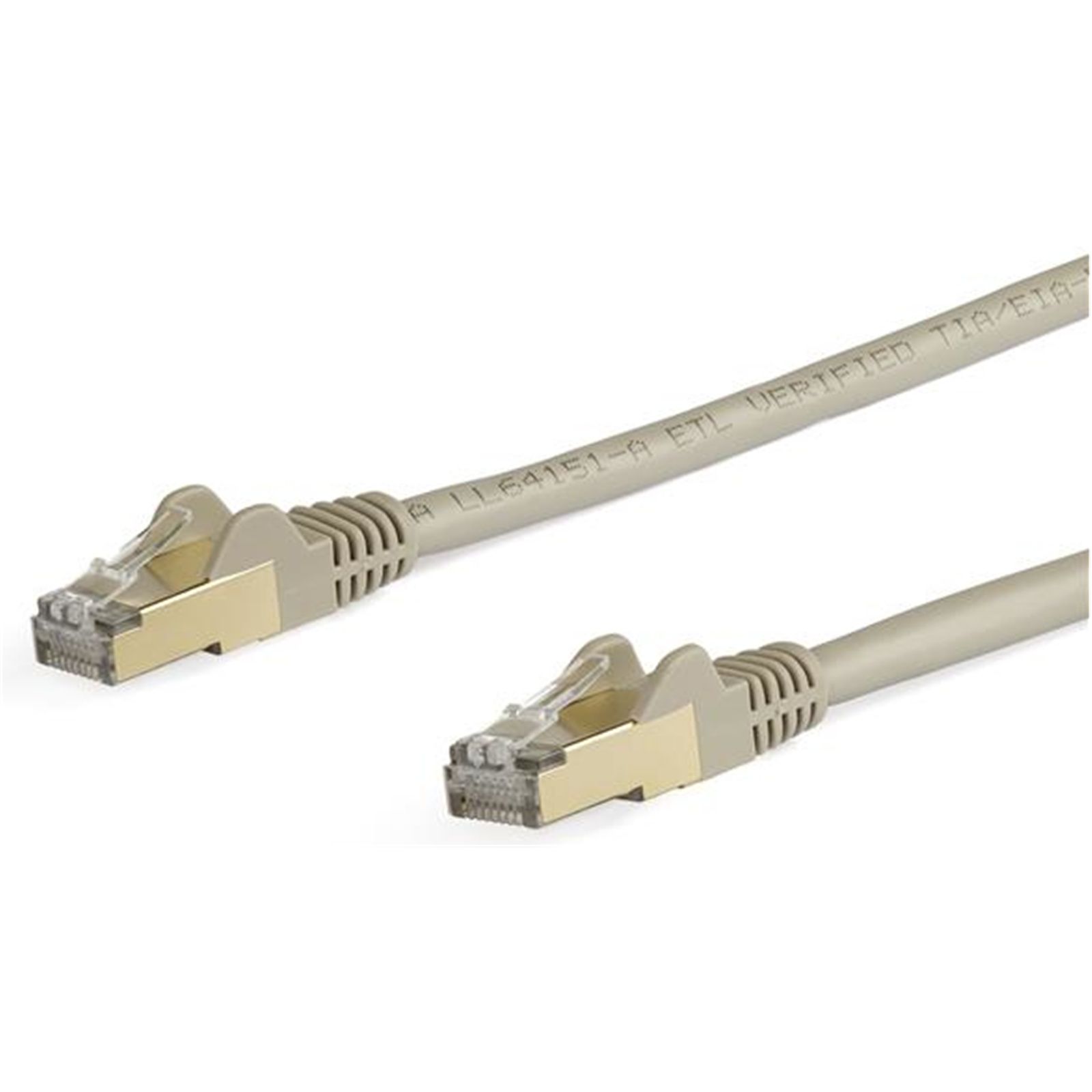 5M CAT6A ETHERNET CABLE GREY/GREY - SHIELDED COPPER WIRE