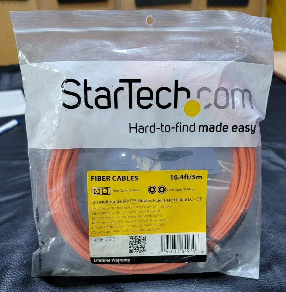 5M MM FIBER PATCH CABLE LC ST/.