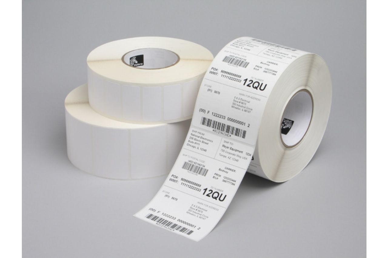 Label, Paper, 101.6x76.2mm Thermal Transfer, Z-Select 2000T, Coated, Permanent Adhesive, 19mm Core, Perforation and Black Mark