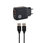 WALL CHARGER 2 USB PORTS 4.8A/EU 30W
