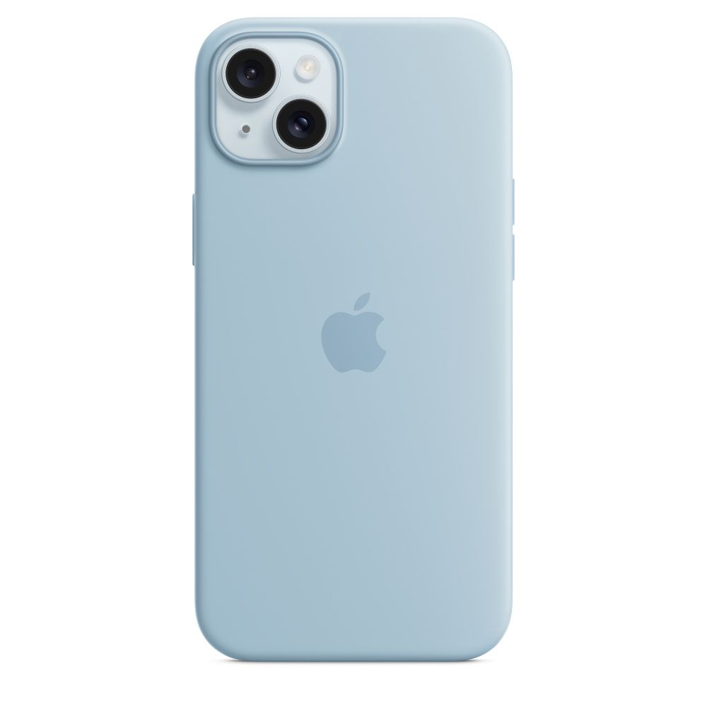 IPHONE 15 PLUS SILICONE CASE/WITH MAGSAFE LIGHT BLUE