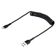 USB TO LIGHTNING CABLE - 50CM/(20IN) COILED CABLE BLACK
