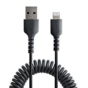 USB TO LIGHTNING CABLE - 50CM/(20IN) COILED CABLE BLACK