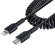 USB C TO LIGHTNING CABLE - 1M/(3.3FT) COILED CABLE BLACK