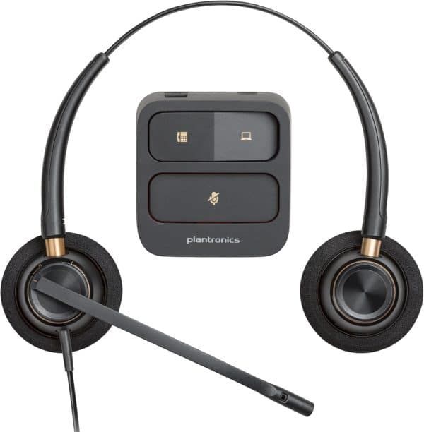 Poly EncorePro 520 Binaural Headset +Quick Disconnect EMEA - INTL English Loc  Euro plug