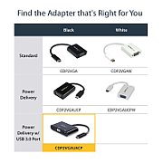 USB-C TO VGA ADAPTER WITH PD/PD + USB PORT - USB-C ADAPTER