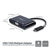 USB-C TO VGA ADAPTER WITH PD/PD + USB PORT - USB-C ADAPTER