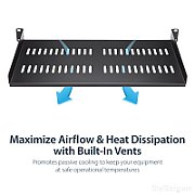 SERVER RACK SHELF VENTED 1U STE/482.6X44.5X254MM