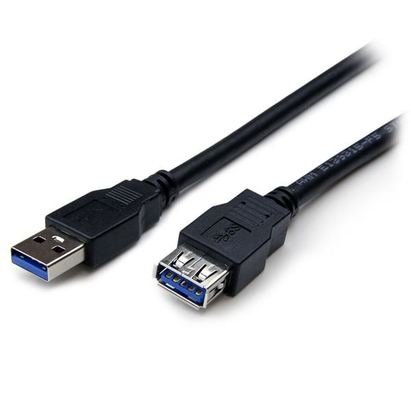 2M BLACK USB 3.0 MALE TO FEMALE/USB 3.0 EXTENSION CABLE A TO A