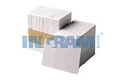 Zebra white PVC cards, 10 mil PVC adhesive back with 14 mil Mylar release liner, 24 mil total thickness (500 cards)