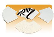 Zebra white PVC cards, 10 mil PVC adhesive back with 14 mil Mylar release liner, 24 mil total thickness (500 cards)