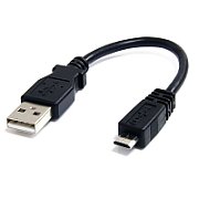 6IN USB A TO MICRO B USB CABLE/.