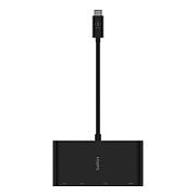 USB-C TO GIGABIT-ETHERNET/HDMI/VGA/USB-A ADAPTER BLACK