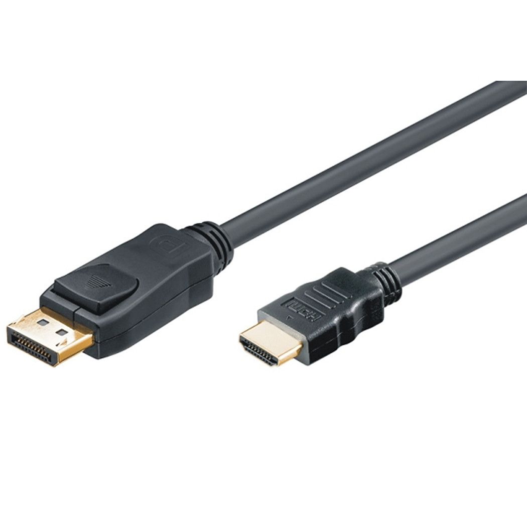 2M DP HDMI CABLE M-M BLACK/M/M GOLD FULL HD