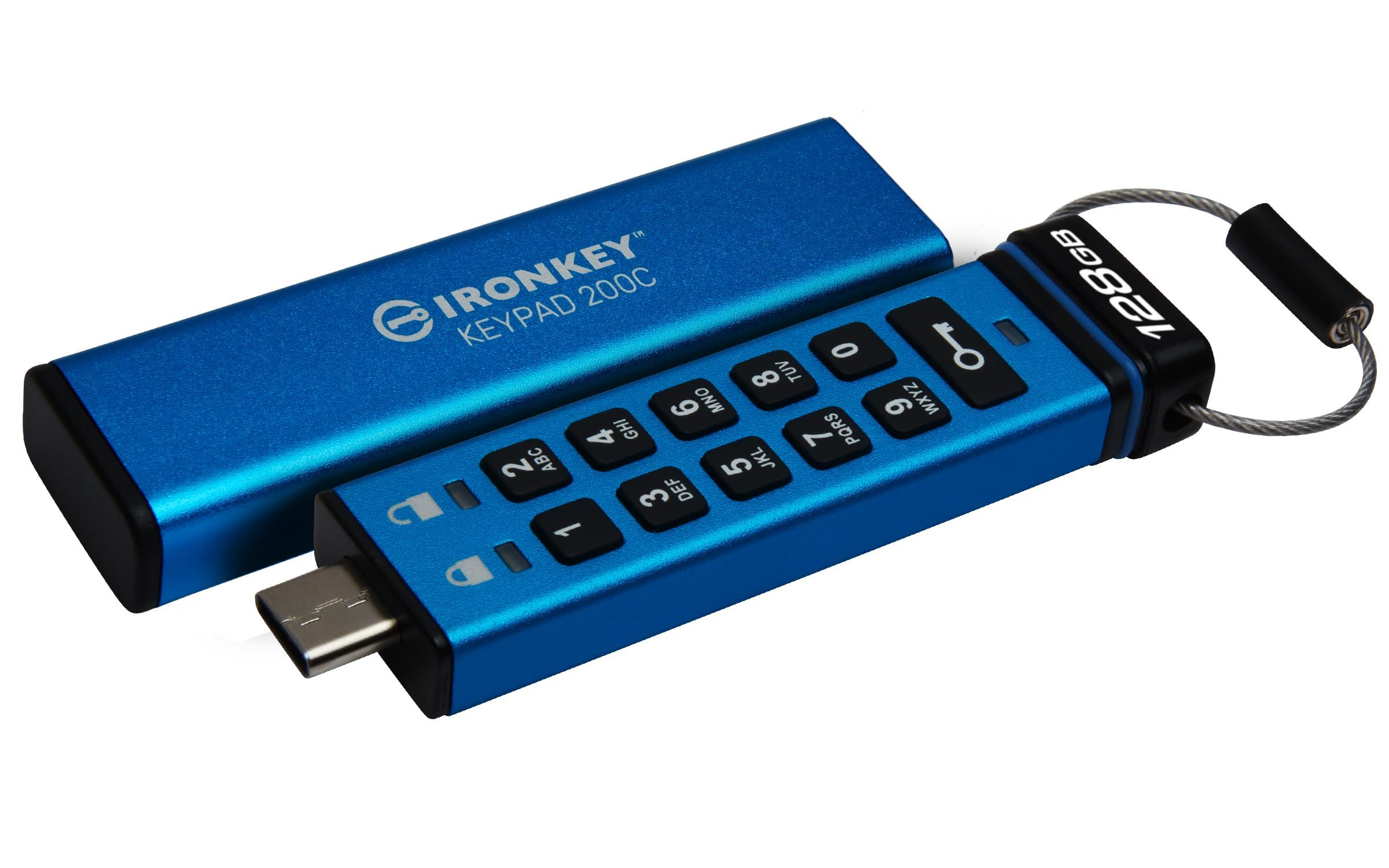 128GB USB-C IRONKEY KEYPAD 200C/FIPS 140-3 LVL 3(PENDING)AES-256