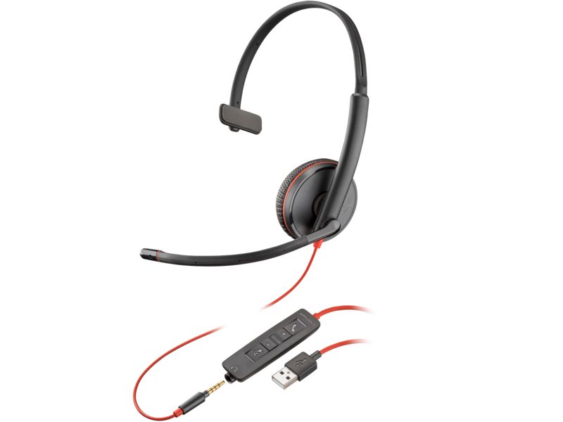 Poly Blackwire 3215 Monaural USB-A Headset (Bulk)
