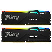 Memorie Kingston FURY Beast 16 GB DDR5 6000 MHz CL36, kit 2 x 8 GB, XMP 3.0, EXPO, Negru, RGB