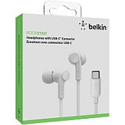 BELKIN ROCKSTAR INEAR HEADPHONE/WITH USB-C CONNECTOR WHITE