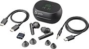 Poly Voyager Free 60+ UC Carbon Black Earbuds +BT700 USB-C Adapter +Touchscreen Charge Case
