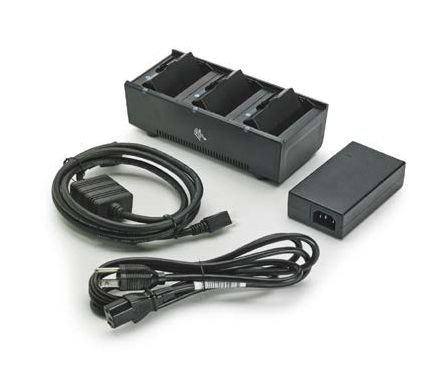 3 Slot Battery Charger ZQ300 Series includes power supply and EU power cord