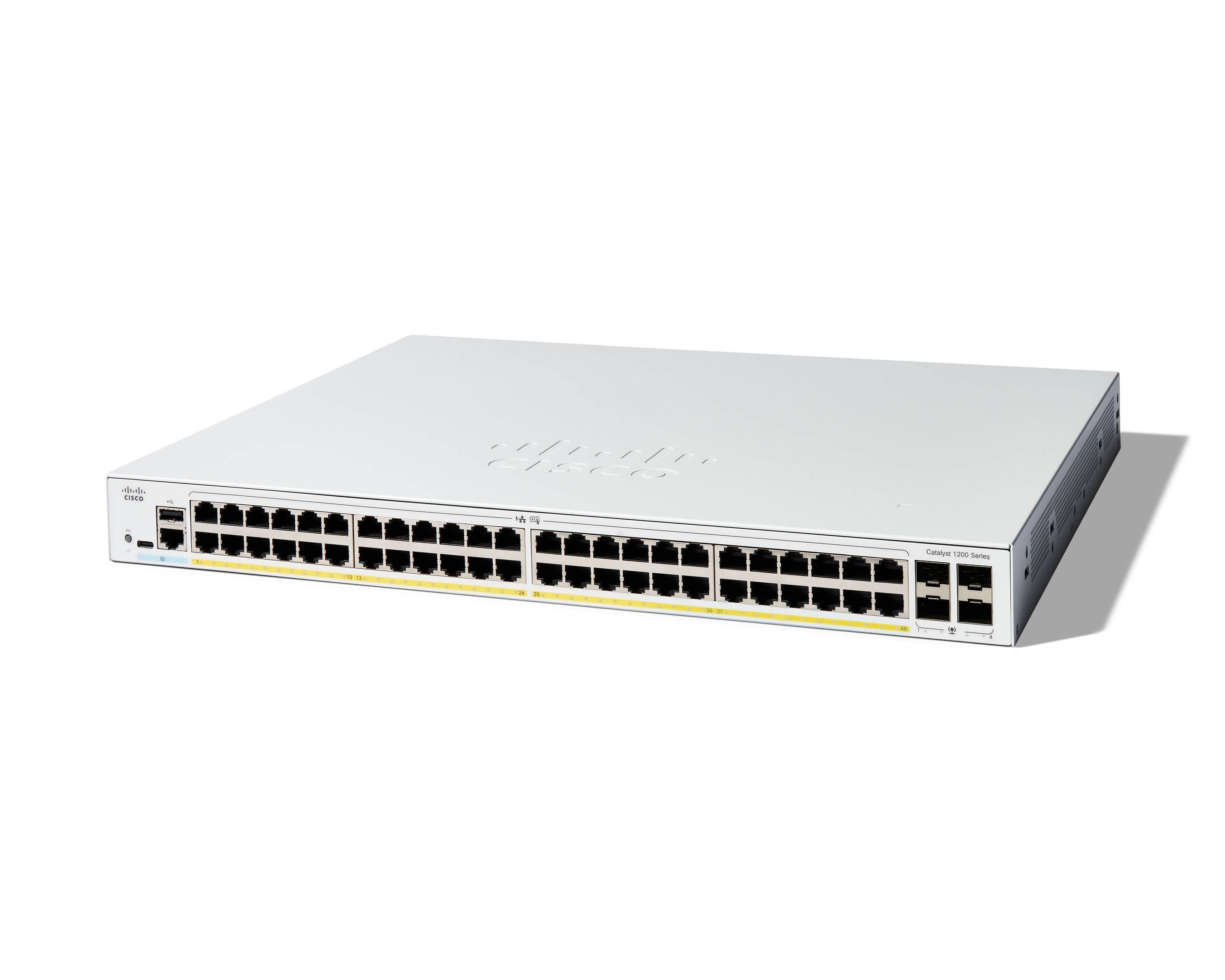 Switch Cisco C1200-48P-4G, 48 porturi 10 / 100 / 1000 MBs