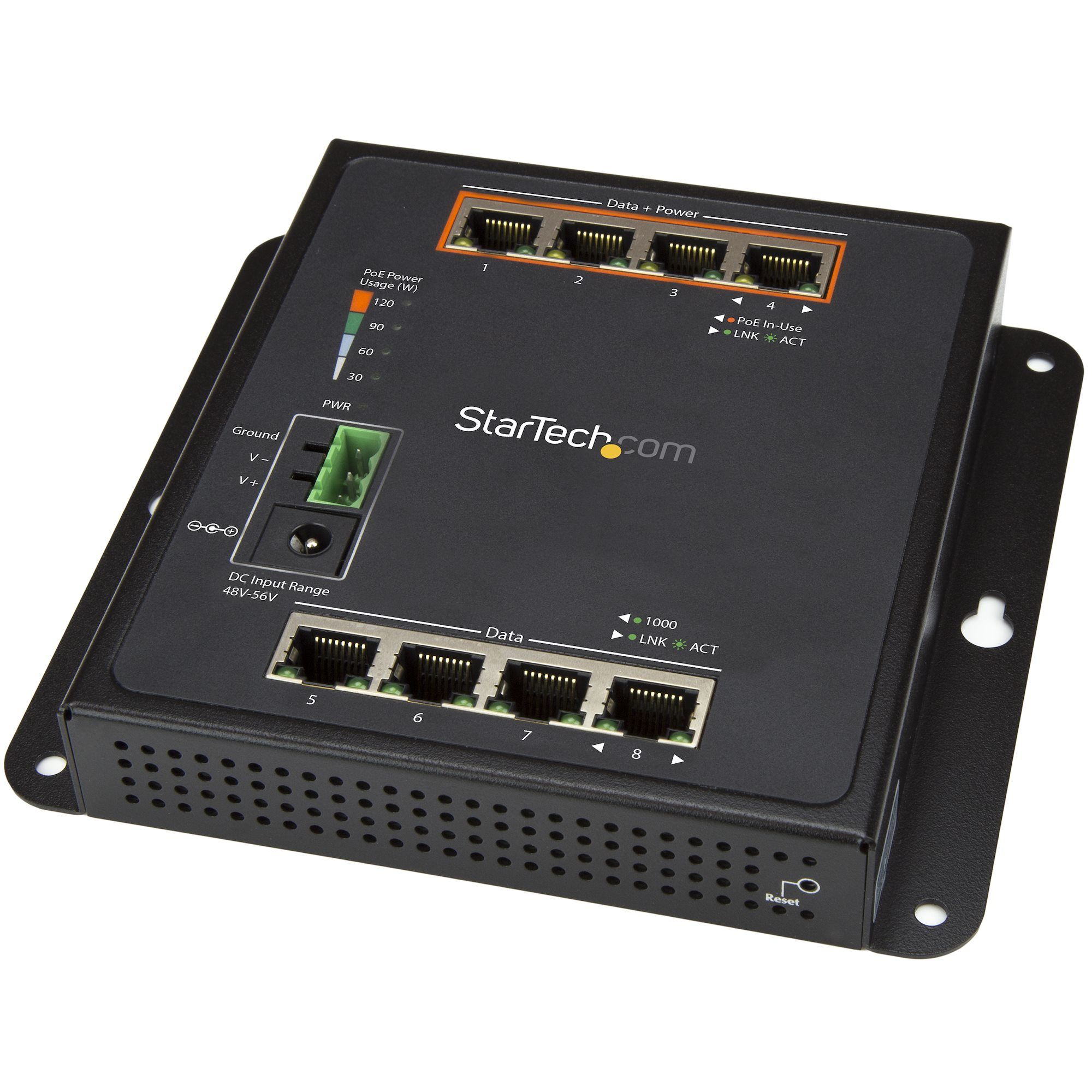 Switch StarTech IES81GPOEW, 8 porturi 10 / 100 / 1000 MBs
