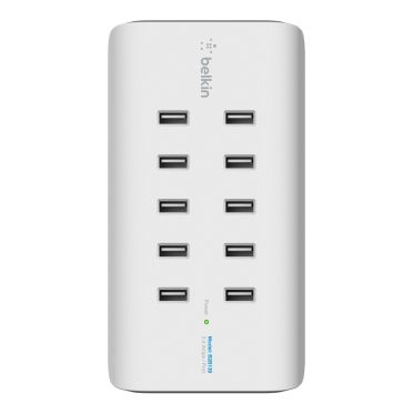 10-PORT USB-CHARGING STATION/120W 2.4A PER PORT WHITE