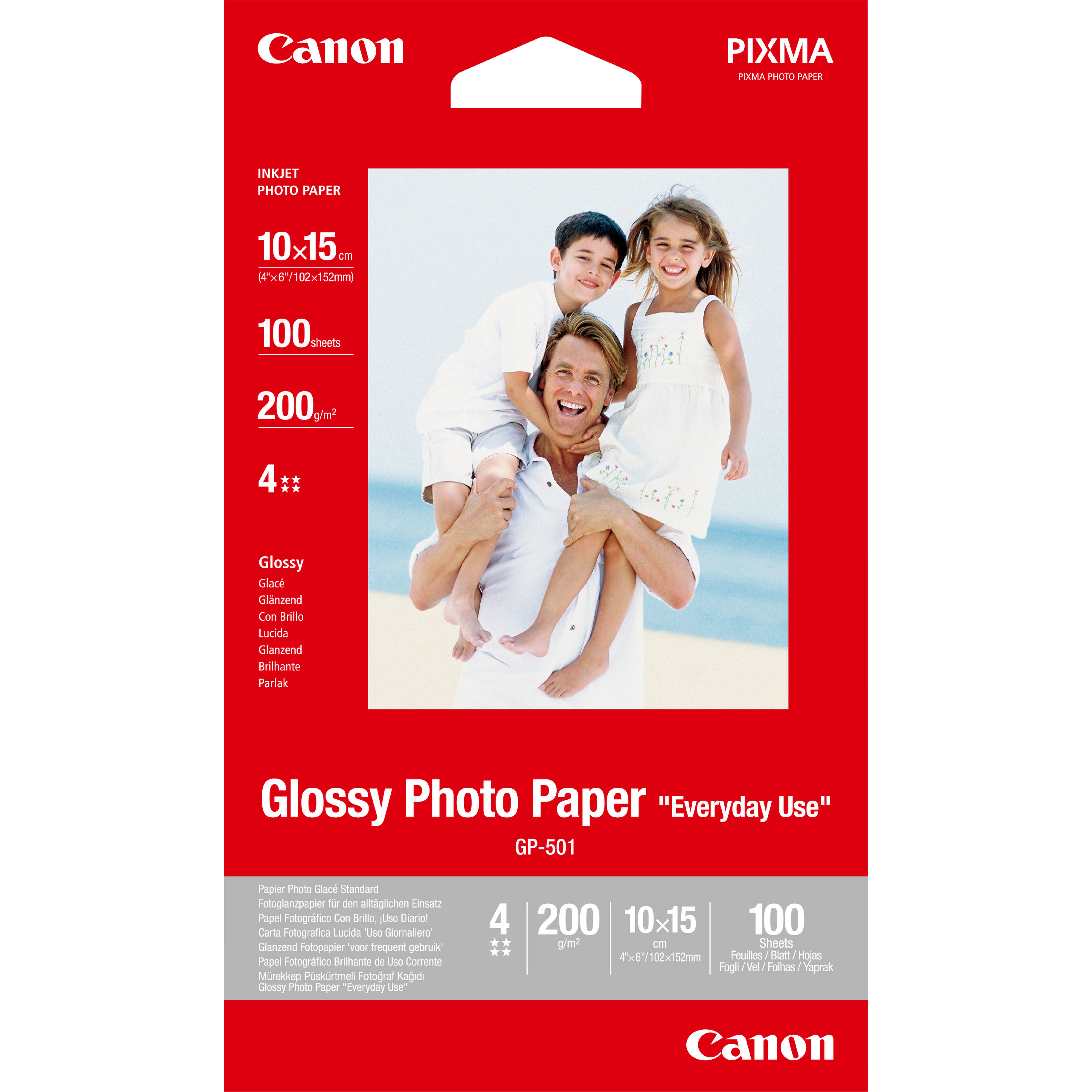 GP-501 GLOSSY PHOTO PAPER/10X15CM 100SHT 170G/QM