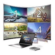 USB-C TO 4 PORT HDMI MULTI/MONITOR ADAPTER