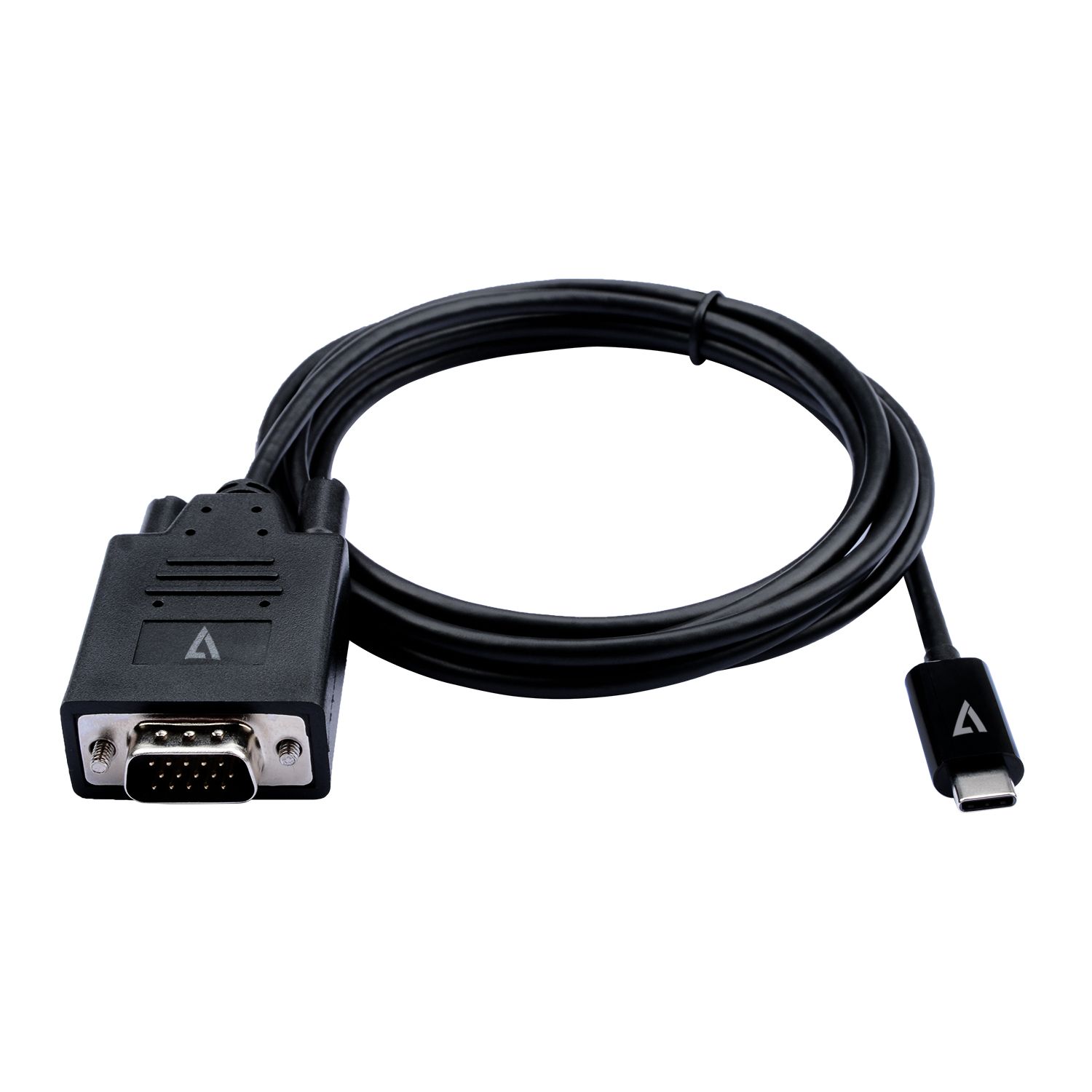 BLACK USB-C TO VGA VIDEO CABLE/USB-C MALE TO VGA MALE 2M 6.6FT