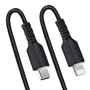 USB C TO LIGHTNING CABLE - 50CM/(20IN) COILED CABLE BLACK