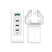130W GAN USB-C 4-PORT CHARGER -/UK WHITE GREY