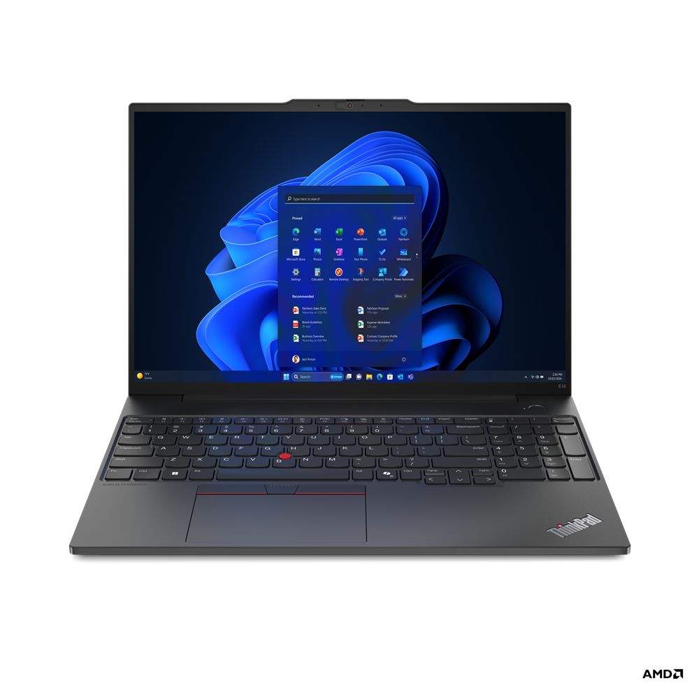 Laptop Lenovo ThinkPad E16 Gen 2, 16 inch 1920 x 1200, AMD Ryzen 5 7535HS (6 C, 3.3 GHz - 4.55 GHz, 16 MB cache), 32 GB DDR5, 1 TB SSD, AMD Radeon Graphics 660M, Free DOS