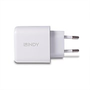 Incarcator Lindy USB A & C, 65W, putere intrare 100-240VAC, 50/60Hz 0.6A, putere iesire USB Type A: 5V 3A, 9V 2A, 12V 1.5A USB Type C: V V 3A, 9V 3A, 12V 2.5A, 15V 2A, 20V 1.5A, PPS33 11V 2.7A, PPS33 16V 1.88A USB Type A & C: 5V 3Apower, alb