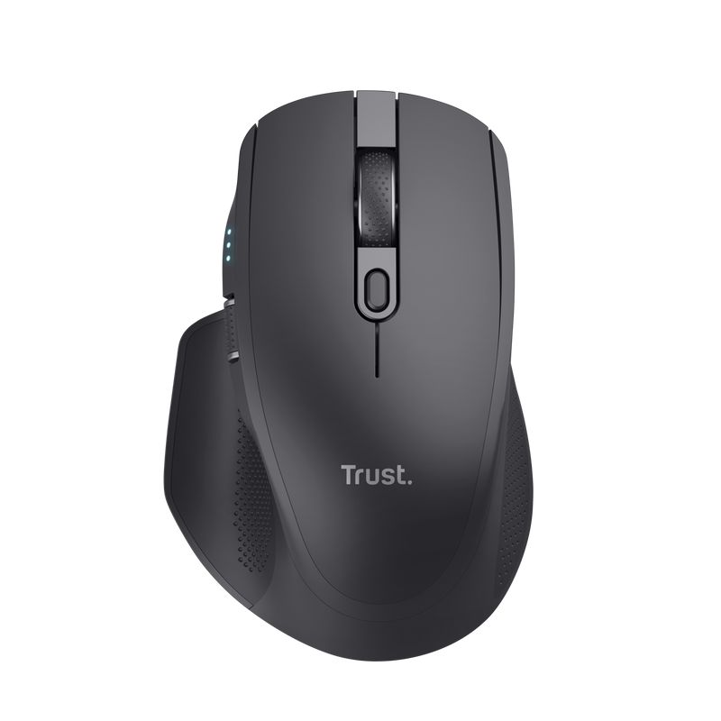 Mouse Trust Ozaa+, wireless RF 2.4GHz, bluetooth, conectivitate USB 1.1, 2.0, 3.0, rezolutie maxima 3200 DPI, negru