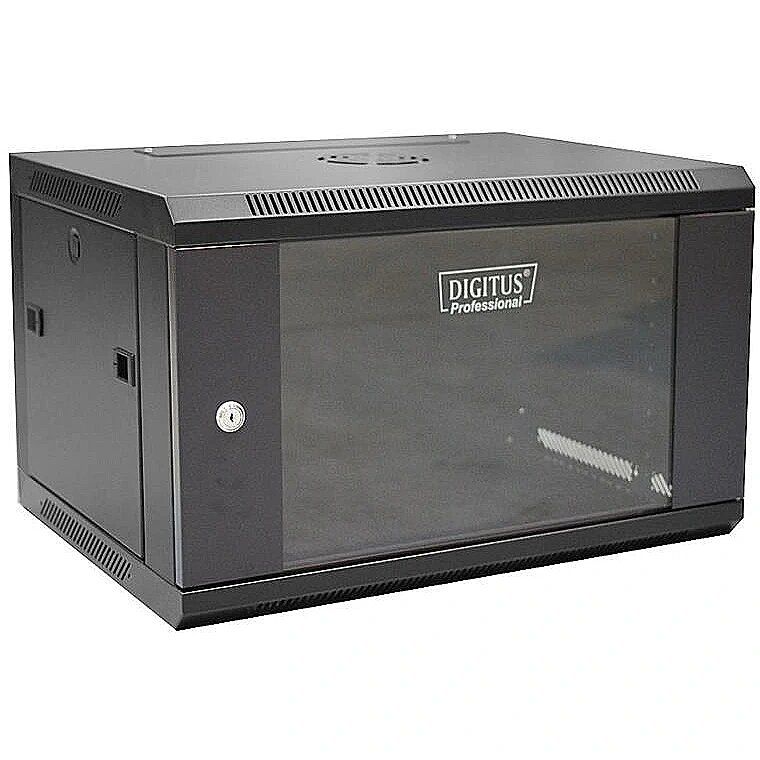 DIGITUS DN-W19 06U/450/B DIGITUS Wallmount cabinet 6U, 600x450mm, black RAL 9004