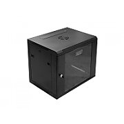 DIGITUS DN-W19 09U/450/B DIGITUS Wallmount cabinet 9U, 600x450mm, black RAL 9004