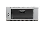 DIGITUS DN-WU19 04U/450 DIGITUS Wall Mount Cabinet 19 4U 279/600/450mm, glass door, grey, unmounted