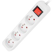 LANBERG PS1-04E-0150-W Lanberg 1.5M White LANTERGE CURVE 4X 230V PL WITH CIRCUIT BREAKER, FULL COPPER