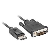 LANBERG CA-DPDV-10CU-0018-BK Lanberg cable Displayport(M) V1.2->DVI-D(M)(24+1) 1.8m Black DUAL LINK