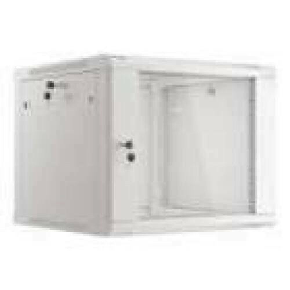 LANBERG Wall mount cabinet 19inch 6U 600x450 steel doors grey flat pack