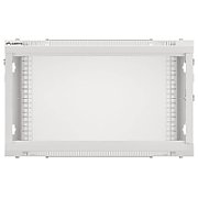 LANBERG Wall mount cabinet 19inch 6U 600x450 steel doors grey flat pack