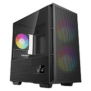 CARCASA DeepCool  CH360 DIGITAL , Mini Tower, ATX, fara sursa, 3xfan, USB 3.2 gen 1 x 1, USB 2.0 x 2, audio, PSU shroud, 4 sloturi expansiune, iluminare ARGB, negru,  R-CH360-BKAPE3D-G-1  (timbru verde 0.24lei)
