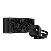 COOLER DeepCool  LS520S Zero Dark , racire lichid, skt. Intel LGA 1700/1200/115x, AMD AM5/AM4, radiator aluminiu, pompa 3100 RPM, fan 2x120mm, 500 - 2500 rpm, conector 4-pin, White LED, negru,  R-LS520-BKNNMM-G-1  (timbru verde 2 lei)