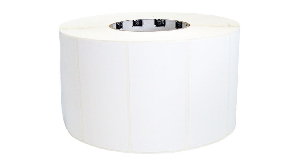 LAB-RL-TT-SYN, 0.98 X 0.61IN (25 X 15.5MM) PRINTABLE WHITE PET, 3IN (76MM) CORE, 100/ROLL, RFID