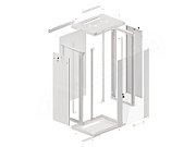 LANBERG WF01-6422-10S Lanberg wall-mounted rack 19 demounted flat pack 22U/600x450mm gray