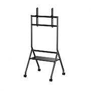 Stand TV mobil Serioux 13E-46FW, dimensiuni: 725x635x1615mm, compatibilitate  dimensiune ecran: 37  -86  , VESA: 200x200, 300x200, 400x200, 300x300, 400x300, 400x400, 600x400, greutate maximă suportata: 80 kg, greutate maximă suportata raft: 10 kg