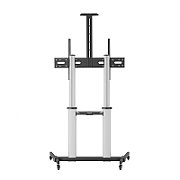 Stand TV mobil Serioux  44-610TW, dimensiuni 1292x717x2327mm, compatibiliate dimensiune ecran 60 -100 , VESA: 200x200, 400x200, 300x300, 400x400, 600x400, 800x400, 800x600, 1000x600, greutate maximă suportata: 100 kg, interval de înclinare: +5°~-10°, greutate maximă suportata raft: 5 kg, management