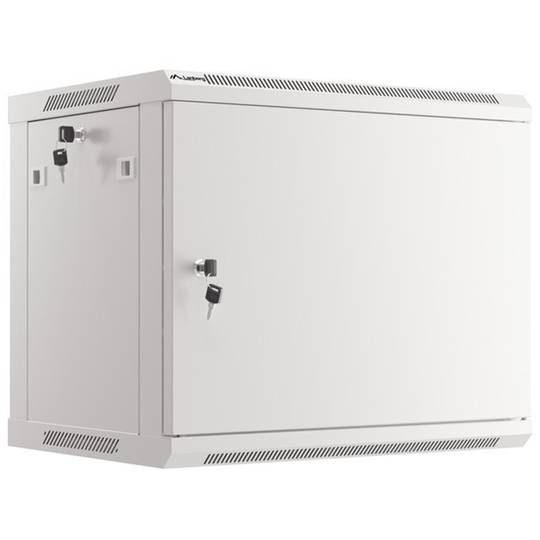 LANBERG Wall mount cabinet 19inch 9U 600x450 steel doors grey flat pack